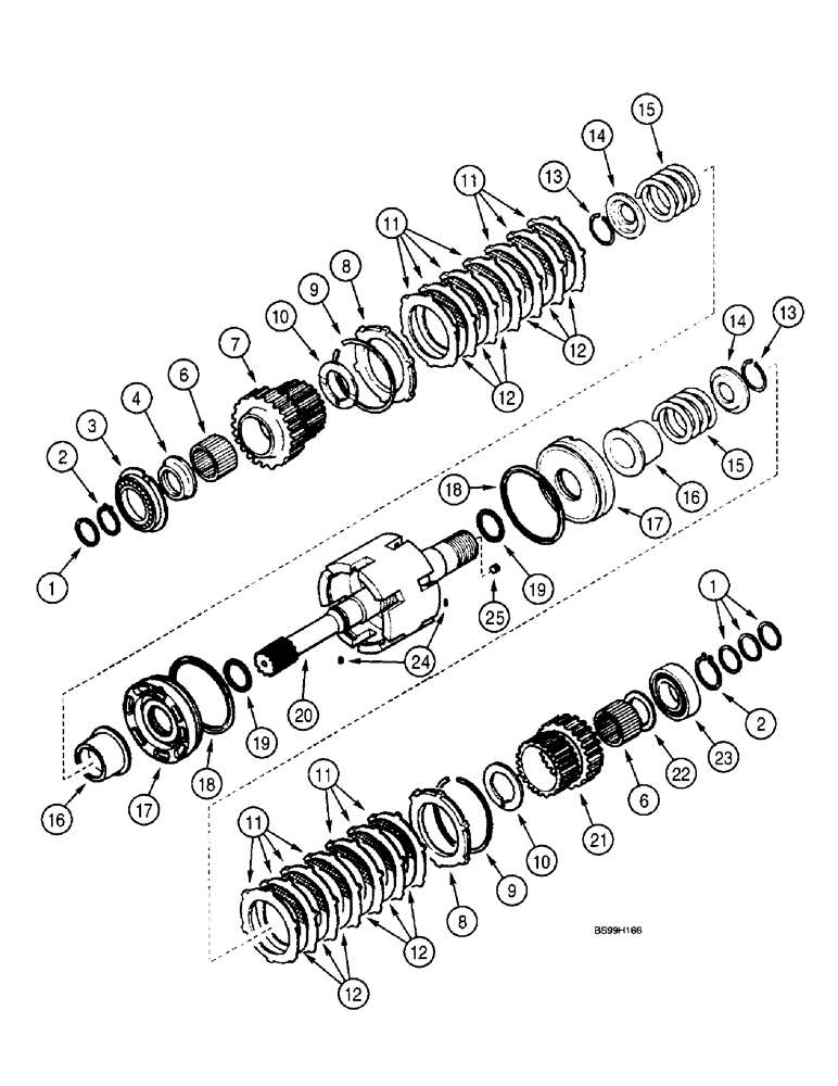 Схема запчастей Case 580L - (6-072) - TRANSMISSION ASSEMBLY, INPUT SHAFT, TWO WHEEL OR FOUR WHEEL DRIVE (06) - POWER TRAIN