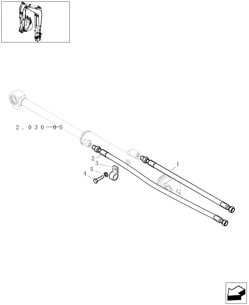 Схема запчастей Case CX16B - (2.030[06]) - HYDRAULIC LINES ARM CYLINDER (84) - BOOMS, DIPPERS & BUCKETS