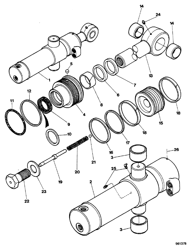 Схема запчастей Case 580G - (324) - AXIAL BACKHOE-SWING CYLINDERS (08) - HYDRAULICS