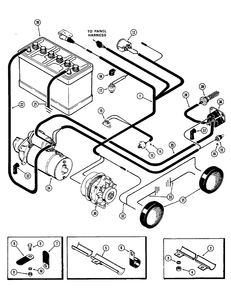 Схема запчастей Case 580B - (112) - ELECTRICAL EQUIPMENT AND WIRING, (188) DIESEL ENGINE (04) - ELECTRICAL SYSTEMS