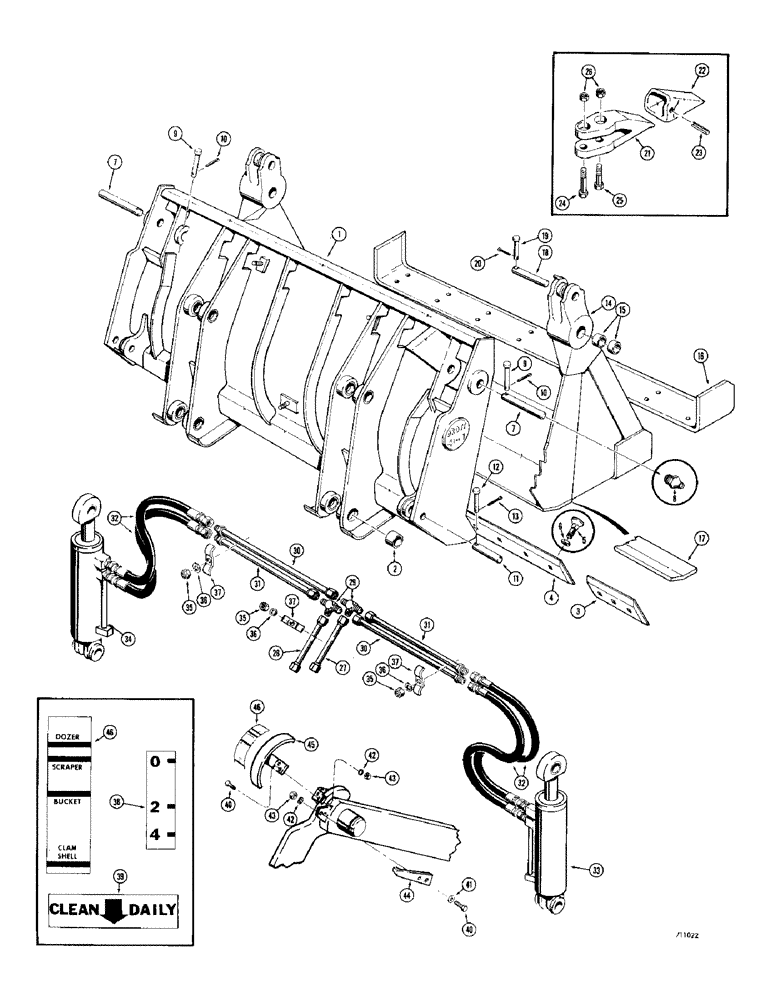 Схема запчастей Case 780 - (462) - 4-IN-1 LOADER BUCKET (09) - CHASSIS/ATTACHMENTS