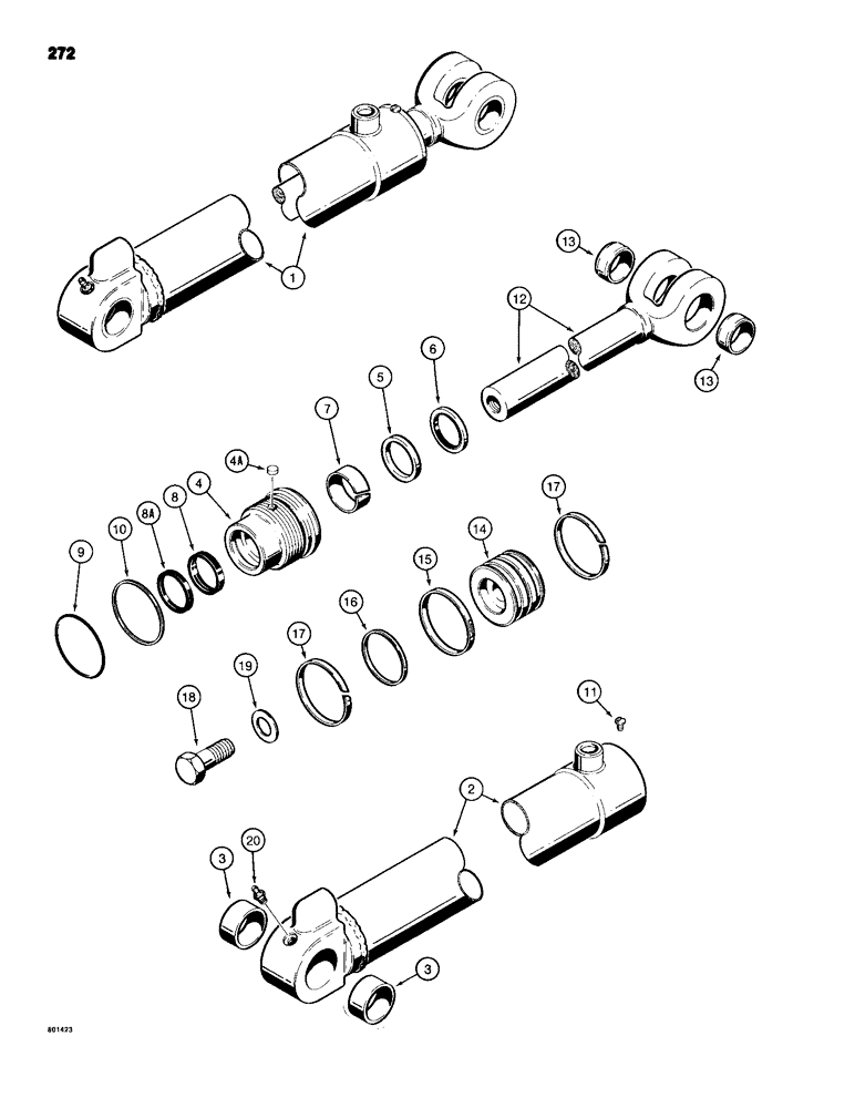 Схема запчастей Case 680H - (272) - G103457 LOADER LIFT CYLINDERS (08) - HYDRAULICS