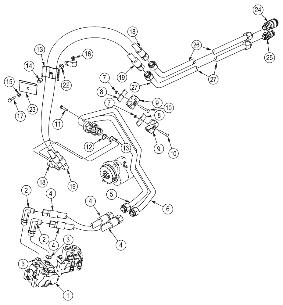 Схема запчастей Case 75XT - (08-35) - HYDRAULICS, ATTACHMENT - HIGH FLOW, GEAR (08) - HYDRAULICS