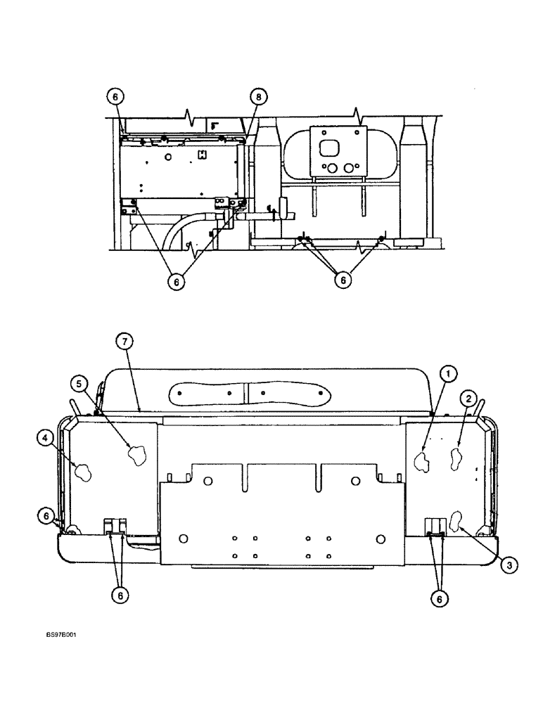 Схема запчастей Case 9060B - (9-024) - UPPER STRUCTURE - CONTINUED, *P.I.N. EAC0601027 AND AFTER (09) - CHASSIS