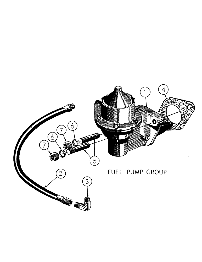 Схема запчастей Case M3B - (034) - GASOLINE ENGINE INSTALLATION, FUEL PUMP PARTS 