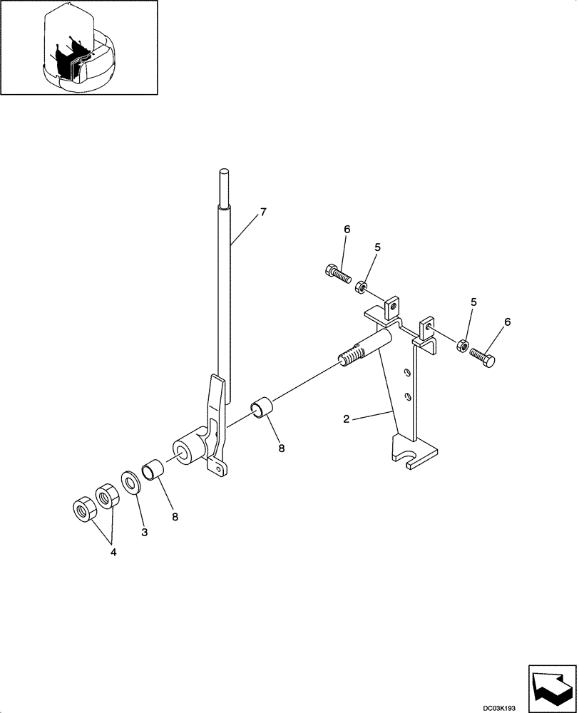 Схема запчастей Case CX47 - (09-30[00]) - LEVER ASSY - CAB (09) - CHASSIS/ATTACHMENTS