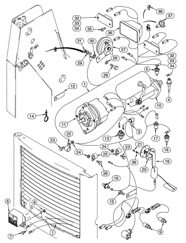 Схема запчастей Case 90XT - (04-09) - HARNESS CHASSIS NORTH AMERICA - JAF0245224, REAR (04) - ELECTRICAL SYSTEMS