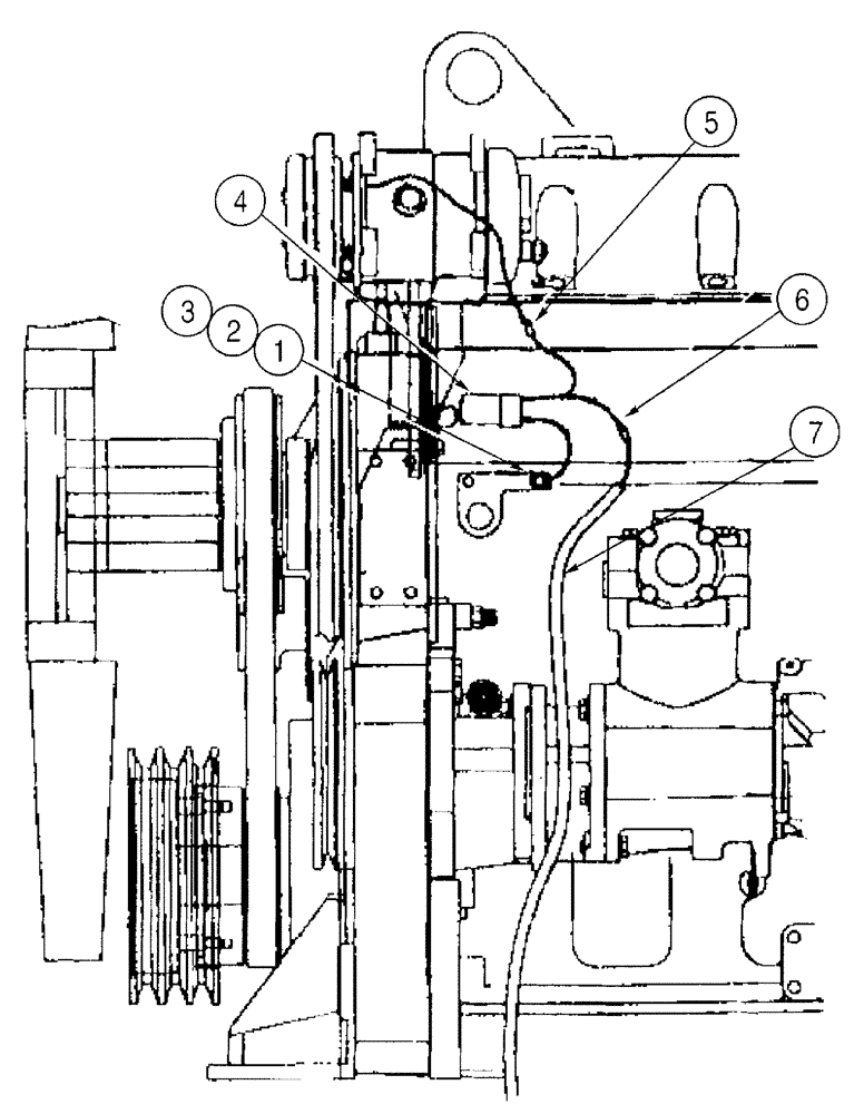 Схема запчастей Case 9050B - (4-024) - AIR CONDITIONER WIRING AT ENGINE (04) - ELECTRICAL SYSTEMS