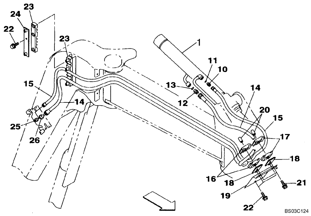 Схема запчастей Case CX75SR - (08-22) - HYDRAULICS - ARM CYLINDER, MODELS WITHOUT LOAD HOLD, MODELS WITH OFFSET BOOM (08) - HYDRAULICS