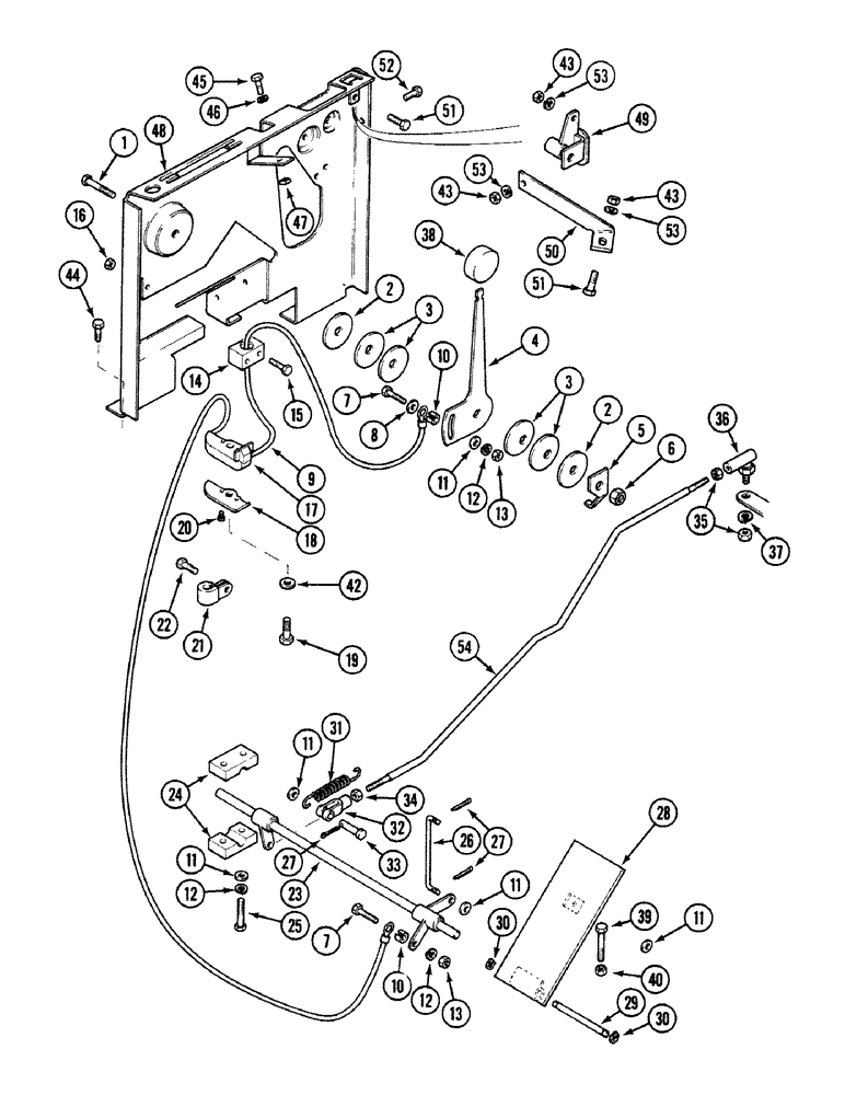 Схема запчастей Case 580SK - (3-04) - THROTTLE CONTROL LINKAGE (03) - FUEL SYSTEM