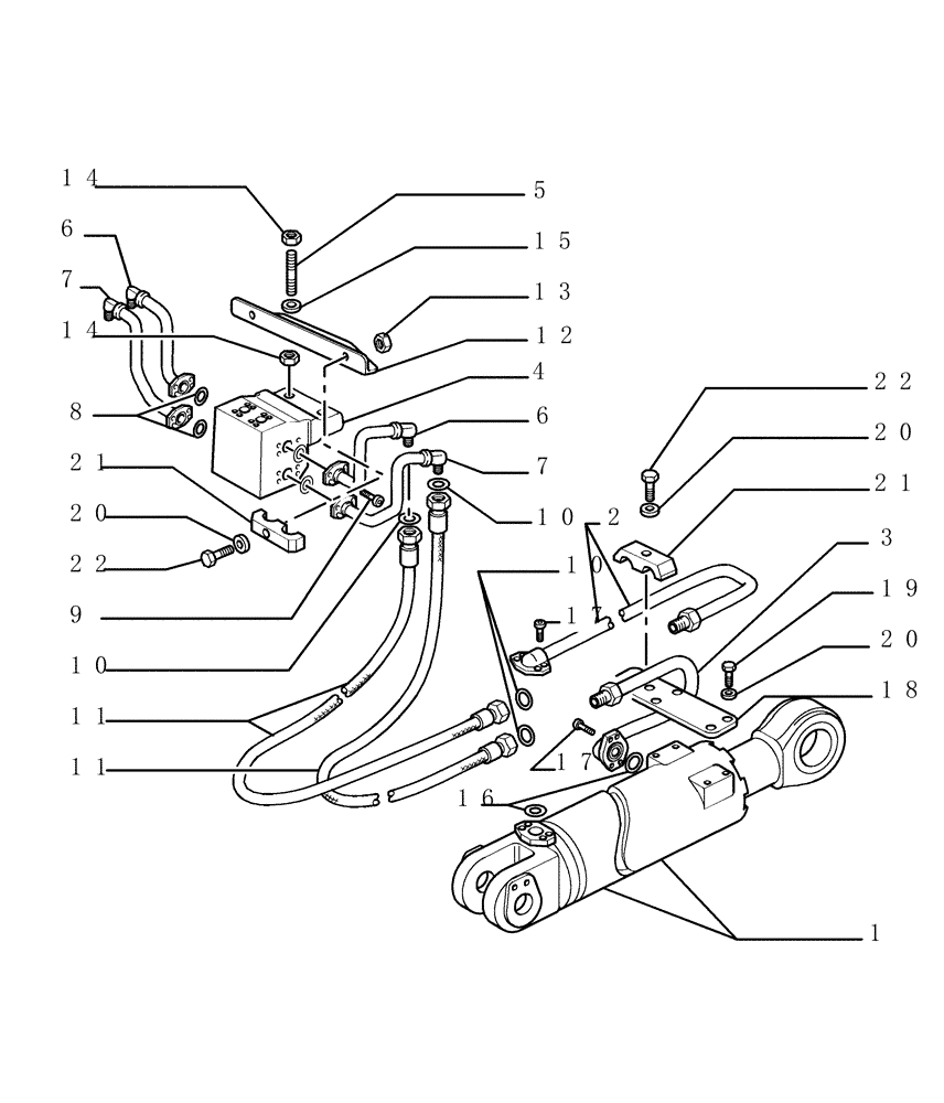 Схема запчастей Case 1850K LT - (9.522[04]) - RIPPER (PD) - LIFT CYLINDERS PIPING - OPTIONAL CODE 76078285 (19) - OPTIONS