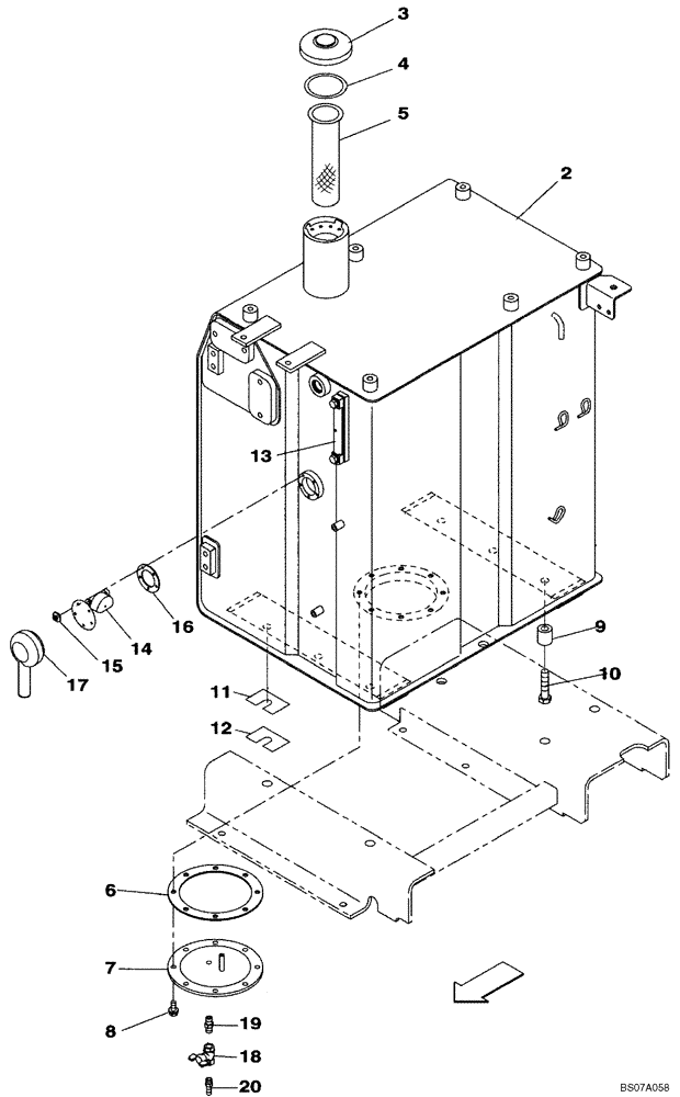 Схема запчастей Case CX160B - (03-01) - FUEL TANK (03) - FUEL SYSTEM