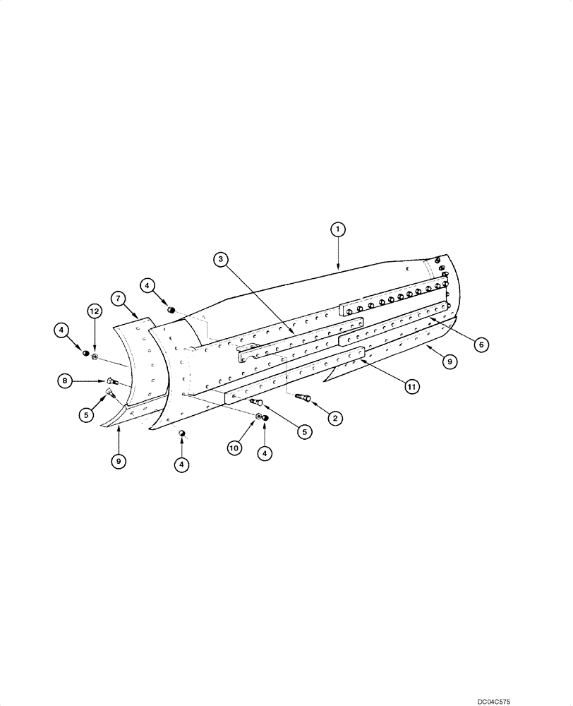 Схема запчастей Case 845 - (09.10[00]) - BLADE - ASSEMBLY (12 FEET) (09) - CHASSIS