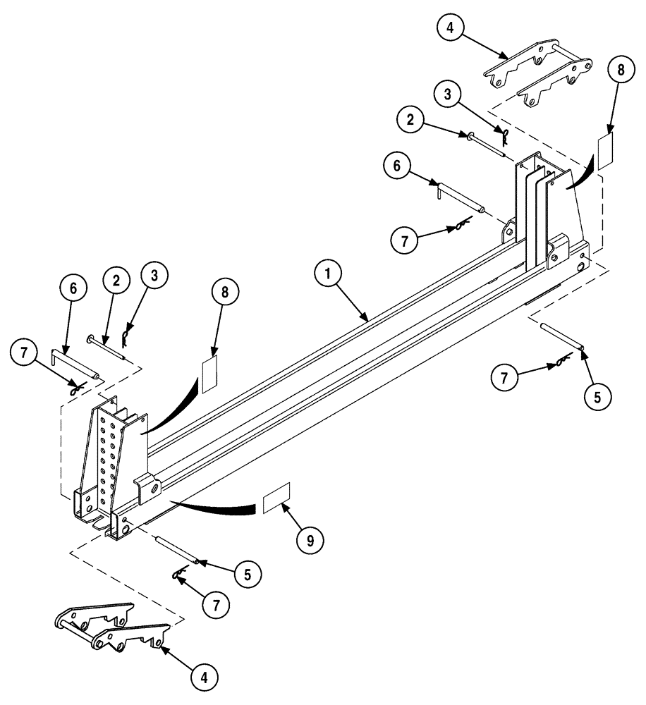 Схема запчастей Case 6010 - (09-04) - PIPE LOADER - CARRIER ASSY (89) - TOOLS