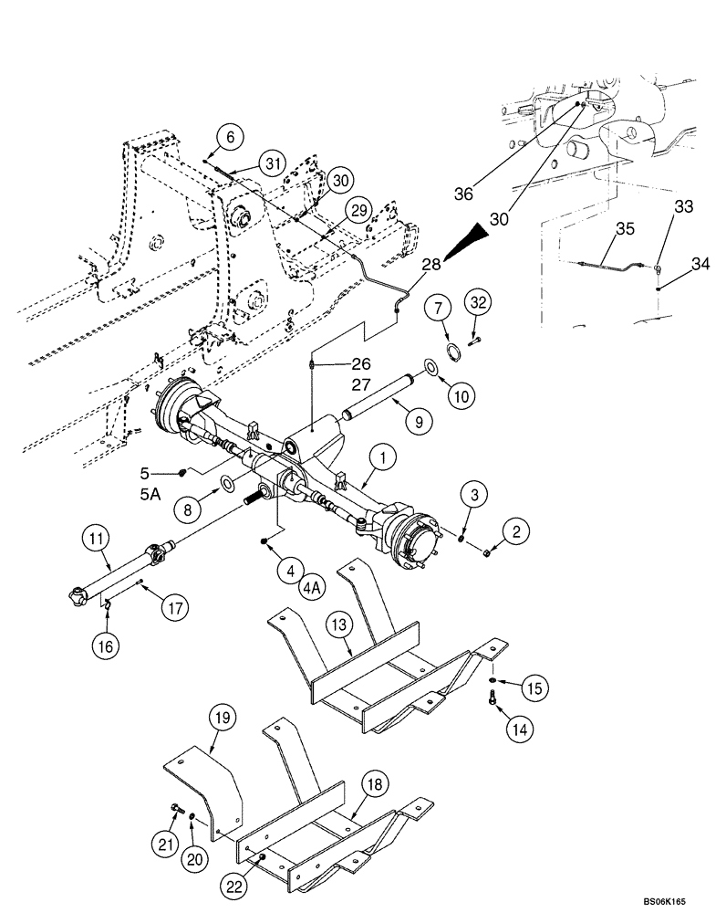 Схема запчастей Case 580M - (06-01) - AXLE, FRONT DRIVE - MOUNTING (06) - POWER TRAIN