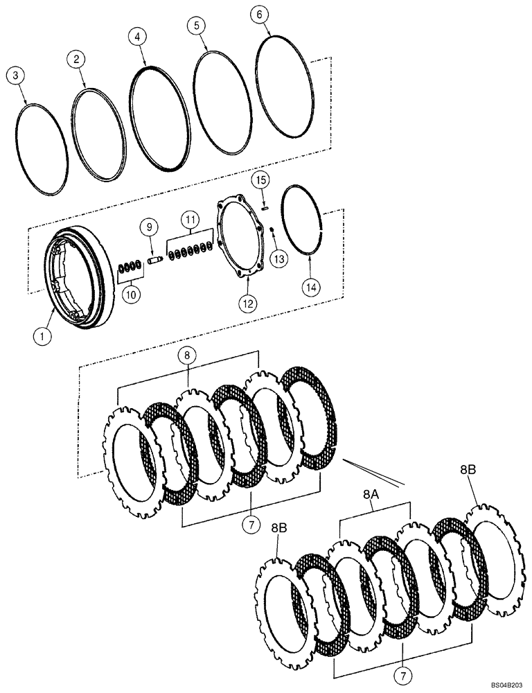 Схема запчастей Case 521D - (06-23D) - AXLE, FRONT - BRAKE (06) - POWER TRAIN