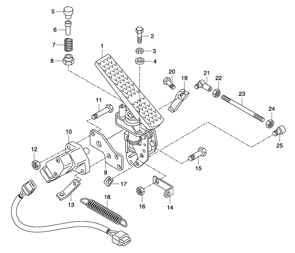 Схема запчастей Case 330 - (12A00000561[02]) - ACCELERATOR CONTROL (01) - ENGINE