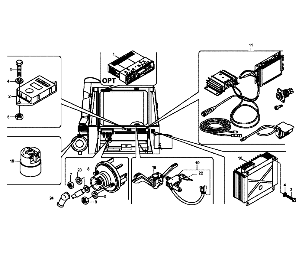 Схема запчастей Case 330 - (67A00021241[01]) - VARIOS ELECTRICAL EQUIPMENTS - CAB (13) - Electrical System / Decals