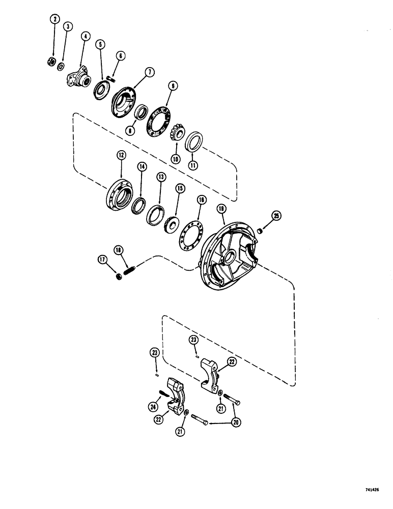 Схема запчастей Case W20 - (162) - L36107 DIFFERENTIAL ASSEMBLY ROCKWELL STANDARD A46-3200-Z-780/5.29 (06) - POWER TRAIN