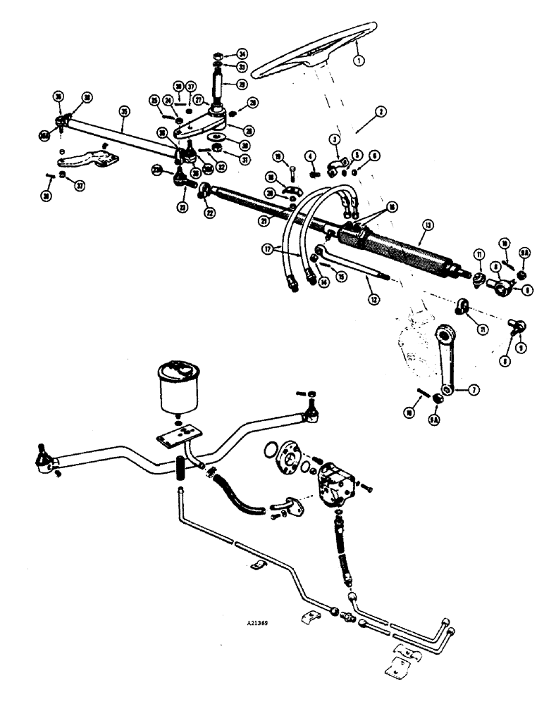 Схема запчастей Case W7E - (104) - STEERING GEAR LINKAGE (05) - STEERING