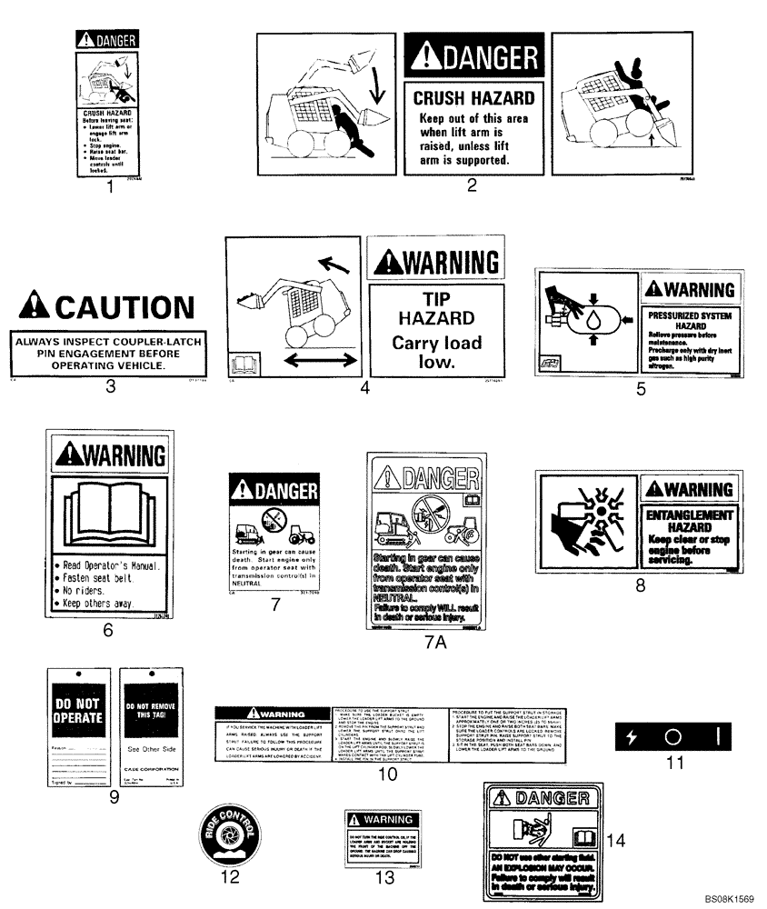 Схема запчастей Case 420 - (09-43) - DECALS - ENGLISH (09) - CHASSIS