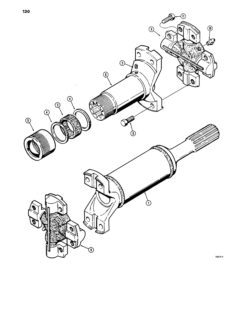 Схема запчастей Case 1450 - (130) - DRIVE SHAFT - ROCKWELL, BEFORE TRACTOR SN 8379501 (06) - POWER TRAIN