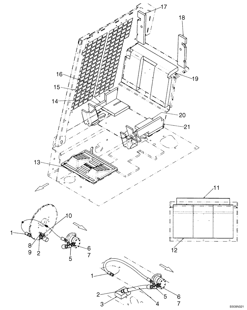 Схема запчастей Case 440 - (09-22C) - NOISE CONTROL (09) - CHASSIS