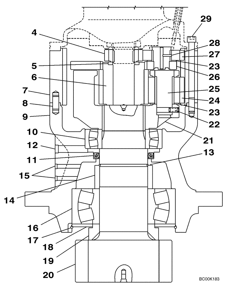 Схема запчастей Case CX210N - (08-38) - KRC0158 GEAR ASSY, REDUCTION - MOTOR, SWING (08) - HYDRAULICS