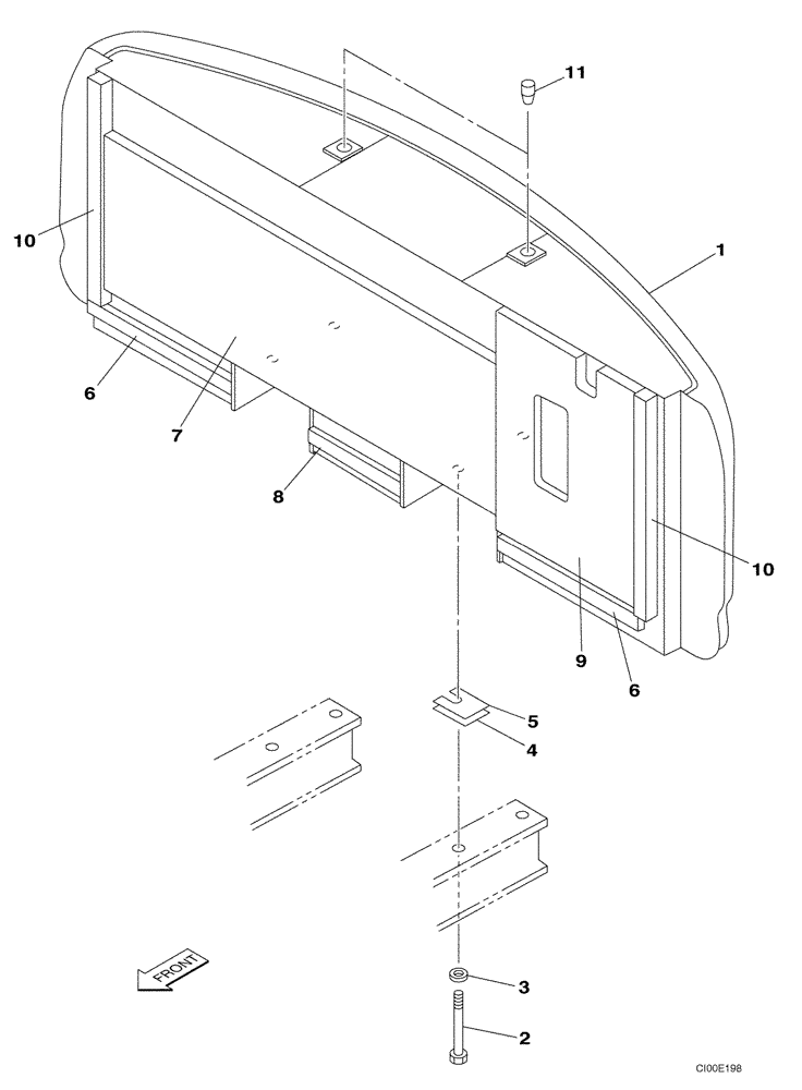 Схема запчастей Case CX240 - (09-04) - COUNTERWEIGHT - SOUNDPROOFING (09) - CHASSIS