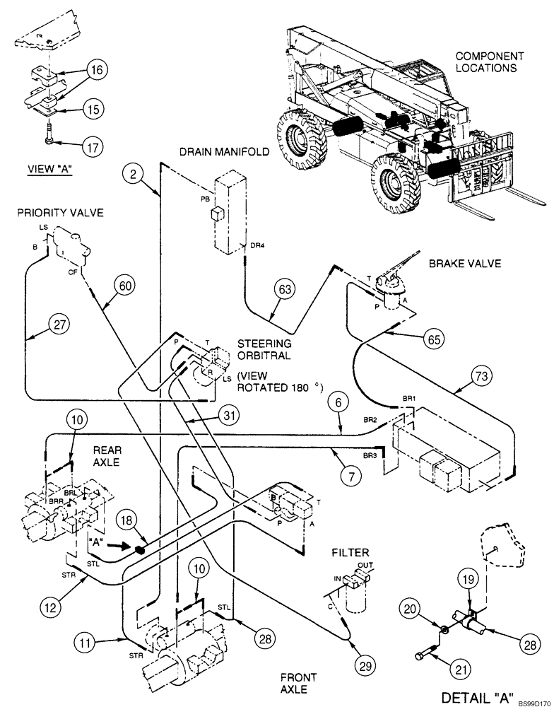 Схема запчастей Case 688G - (5-06) - STEERING & BRAKE VALVE HYDRAULICS (SERIES 2 BSN 686GXR JFE0001848; 688G JFE0003613) (05) - STEERING