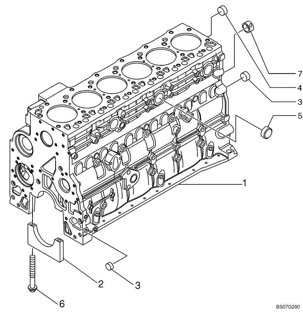 Схема запчастей Case 621E - (02-20) - CYLINDER BLOCK (02) - ENGINE