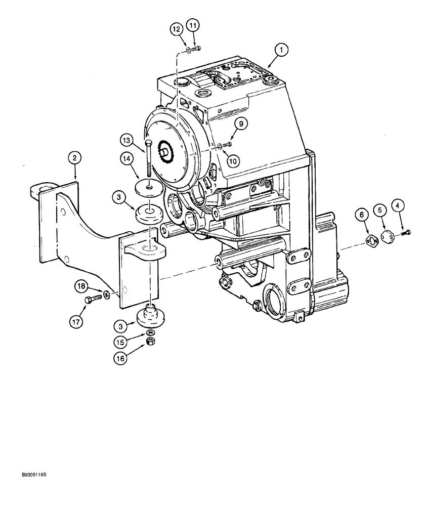 Схема запчастей Case 921 - (6-006) - TRANSMISSION MOUNTING (06) - POWER TRAIN