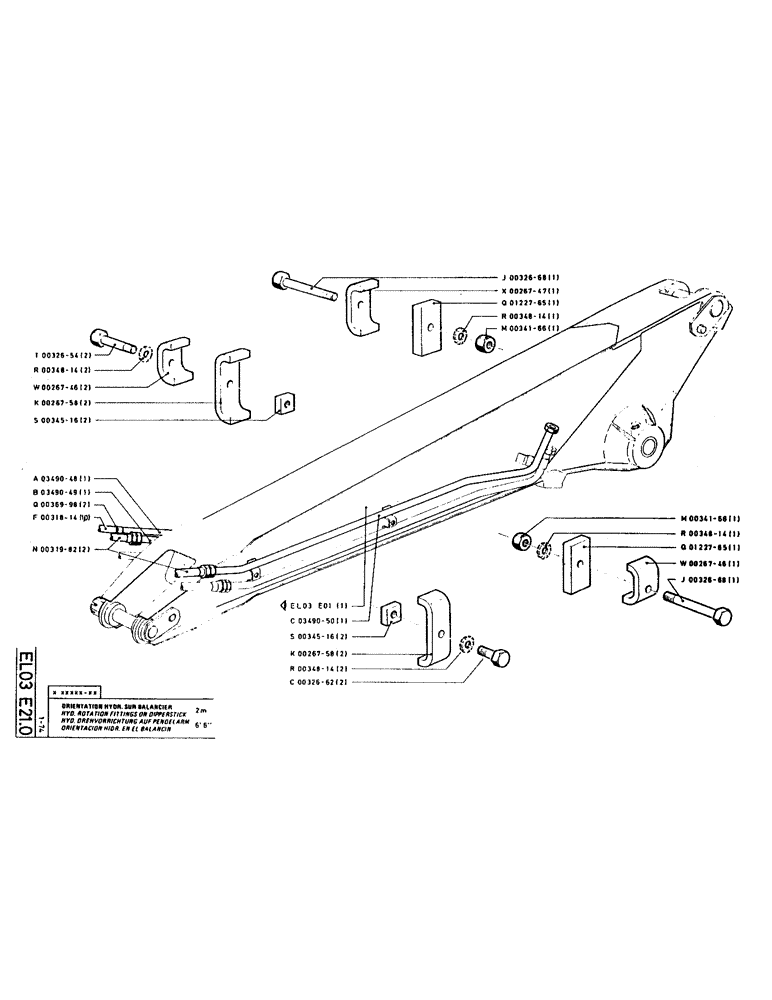 Схема запчастей Case LC80 - (111) - HYD. ROTATION FITTINGS ON DIPPERSTICK 