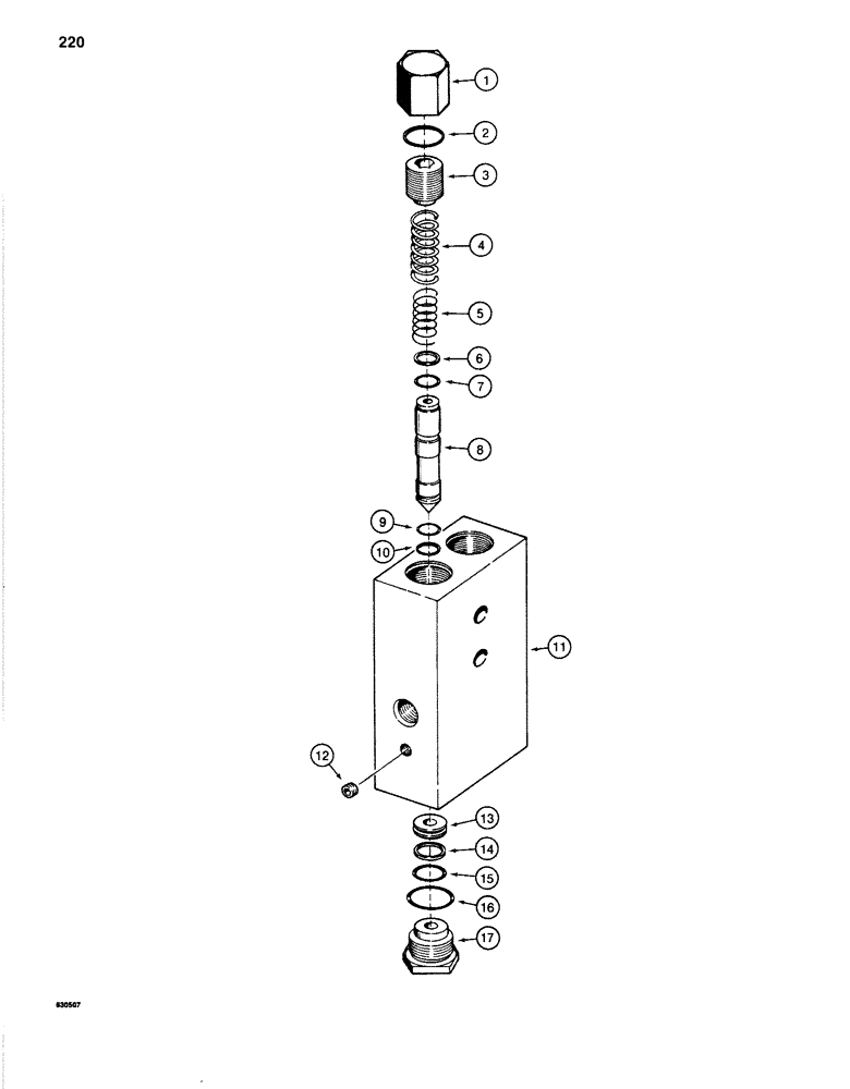 Схема запчастей Case 1280B - (220) - POWER SENSING RELIEF VALVE (08) - HYDRAULICS