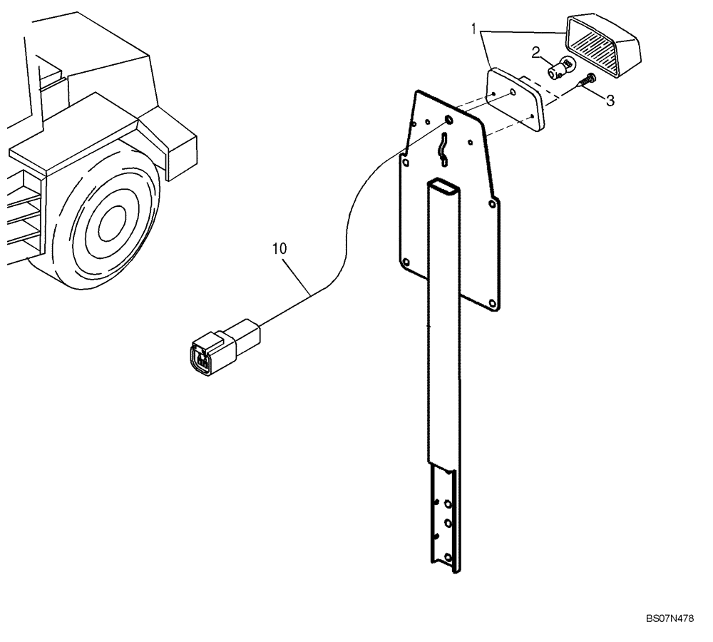 Схема запчастей Case 21E - (32.242[2990491000]) - LICENCE PLATE LIGHT (55) - ELECTRICAL SYSTEMS