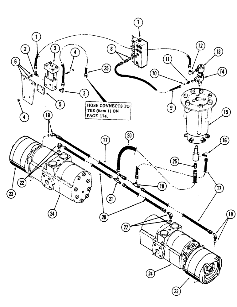 Схема запчастей Case 50 - (189E) - HI-LOW RANGE AND DRIVE BRAKE TUBING, (USED ON UNITS W/ SN. 6280259 AND AFTER)(SN. 6279926 & AFTER) (35) - HYDRAULIC SYSTEMS