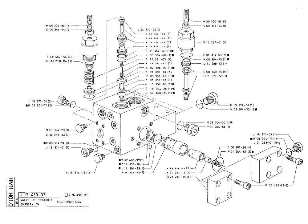 Схема запчастей Case 75C - (HM11 H01.0) - SAFETY VALVE - ARQP RH20 D64 (07) - HYDRAULIC SYSTEM