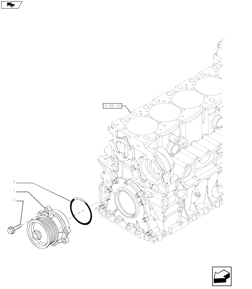 Схема запчастей Case F2CE9684P E024 - (10.402.02) - WATER PUMP (504361542) (10) - ENGINE