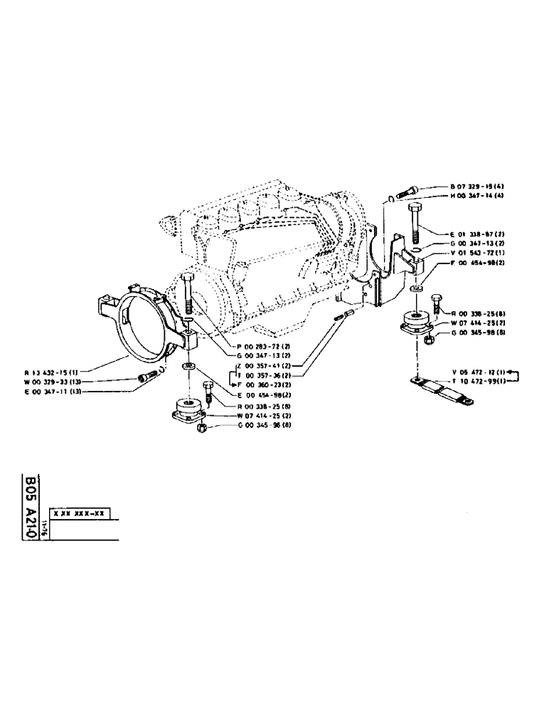 Схема запчастей Case 75P - (018) - ENGINE MOUNTING (01) - ENGINE