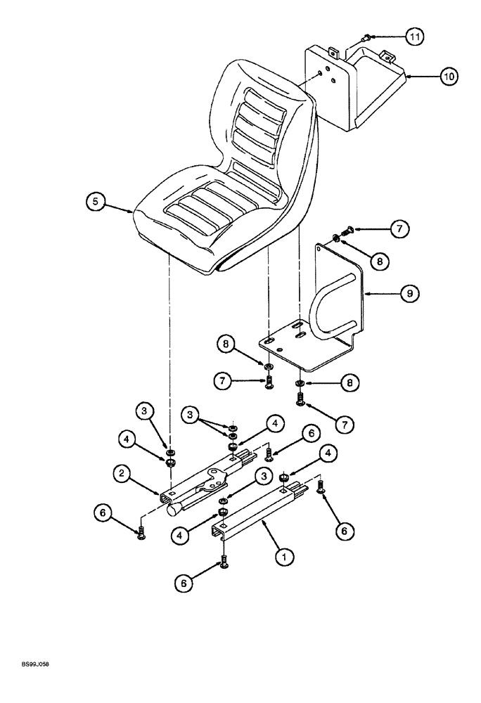 Схема запчастей Case 689G - (09-10) - OPERATORS SEAT (09) - CHASSIS