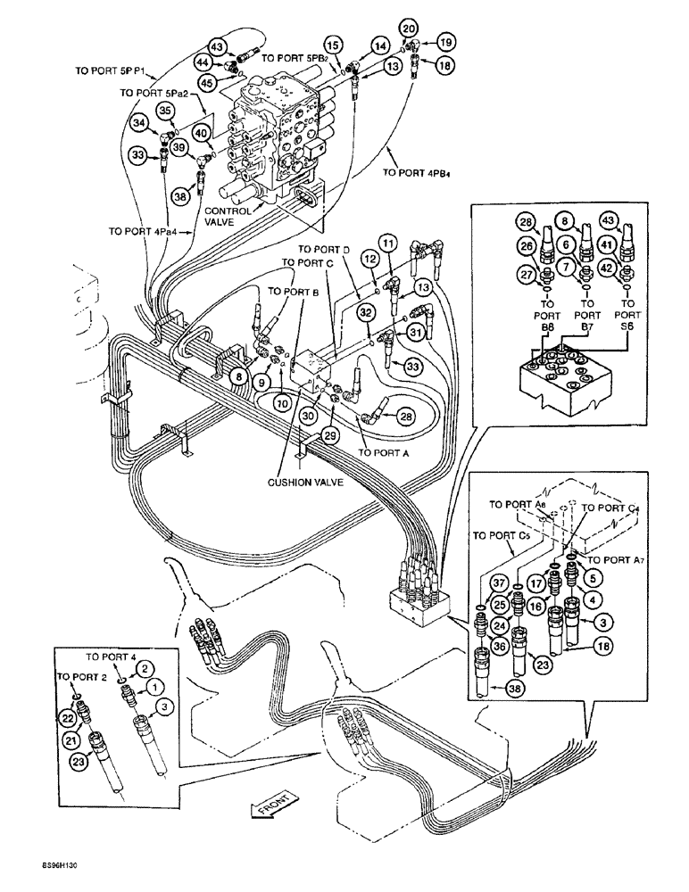 Схема запчастей Case 9060B - (8-054) - ARM CONTROL LINES, ARM-OUT LINES (08) - HYDRAULICS