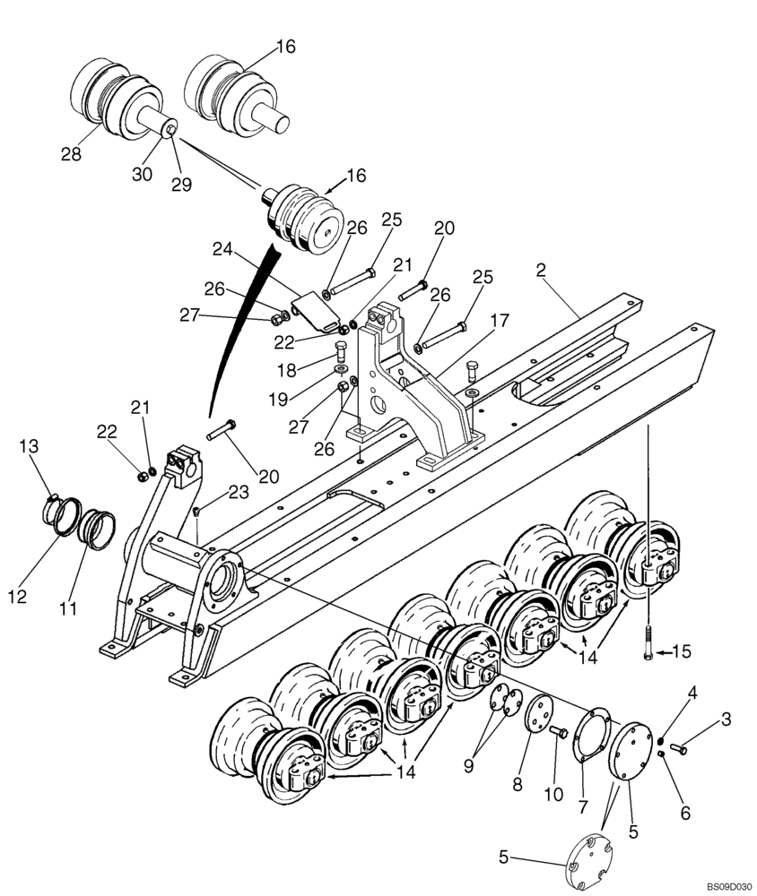 Схема запчастей Case 1150K - (05-01) - FRAME, TRACK - ROLLER (11) - TRACKS/STEERING