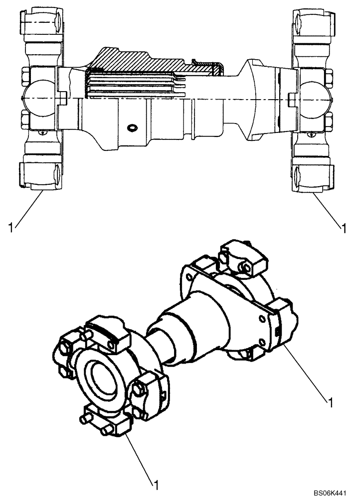 Схема запчастей Case 921E - (06-27) - DRIVE SHAFT, REAR (06) - POWER TRAIN