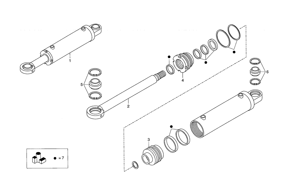 Схема запчастей Case 340 - (43E00000011[002]) - STEERING CYLINDER (89500419895) (41) - STEERING