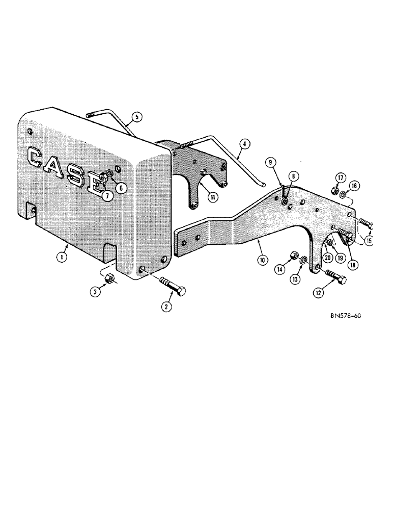 Схема запчастей Case 420B - (100) - REAR COUNTERWEIGHT (WITH P.T.O. AND BELT PULLEY) (18) - ATTACHMENT ACCESSORIES