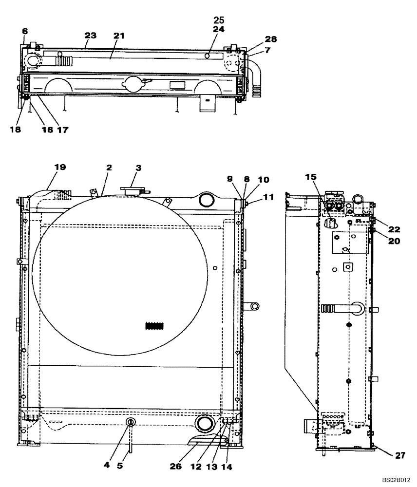 Схема запчастей Case CX130 - (02-05) - RADIATOR ASSEMBLY (02) - ENGINE