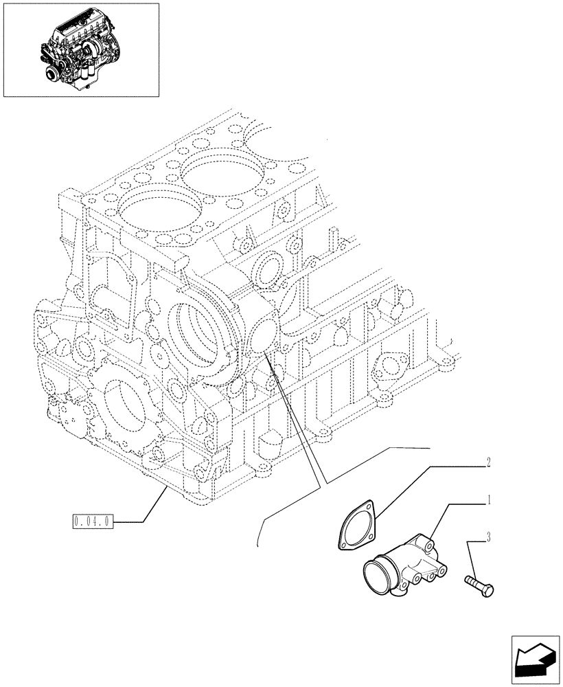 Схема запчастей Case F3AE0684L E906 - (0.32.3[01]) - WATER PUMP PIPES (504061180) 