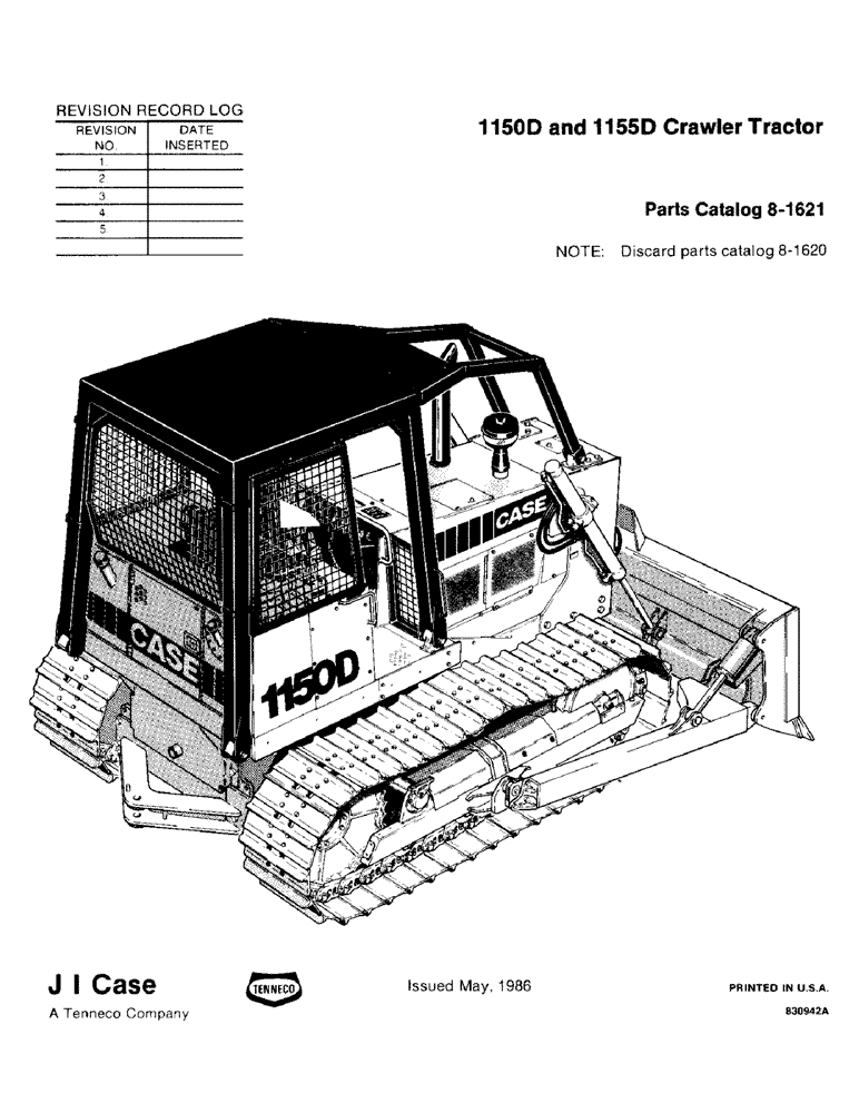 Схема запчастей Case 1155D - (001) - REVISION RECORD LOG (00) - PICTORIAL INDEX