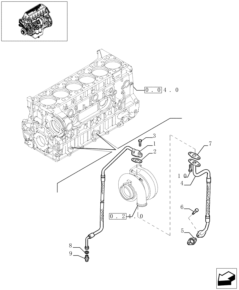 Схема запчастей Case F3AE0684L E906 - (0.30.63[01]) - TURBOBLOWER PIPES (504066907 - 504053494) 