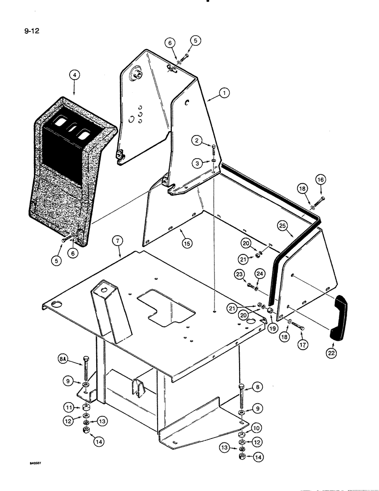 Схема запчастей Case 35C - (9-12) - CONTROL TOWER, W14 LOADER ONLY (09) - CHASSIS/ATTACHMENTS